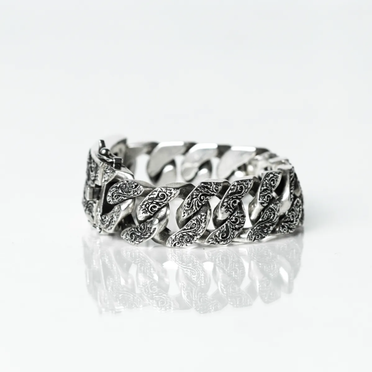 Bratara zale cuban model gotic Argint