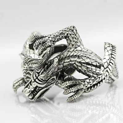 Bratara fixa dragon incolacit Argint - 6