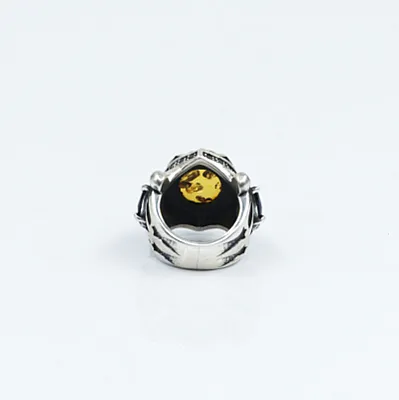 Inel gotic chihlimbar onix Argint - 4