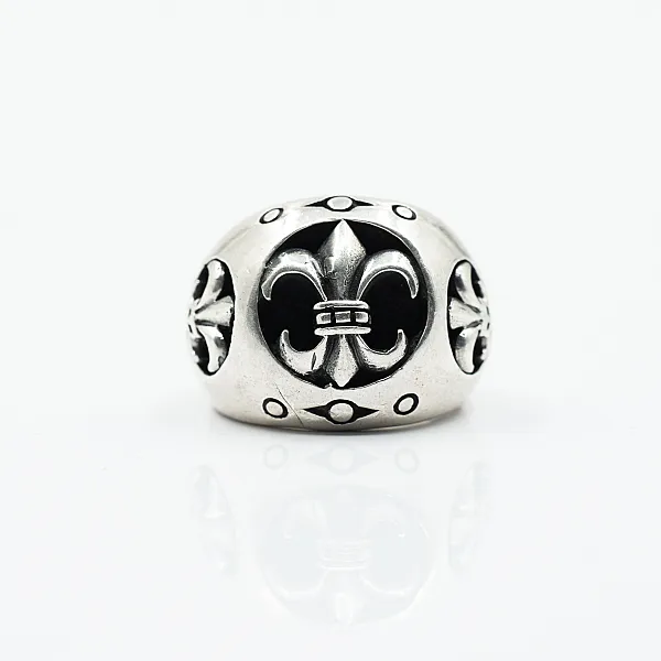 Inel fleur de lys bombat Argint