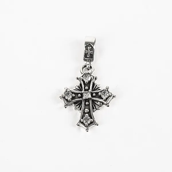 Pandantiv mini cruciulita zirconii Argint