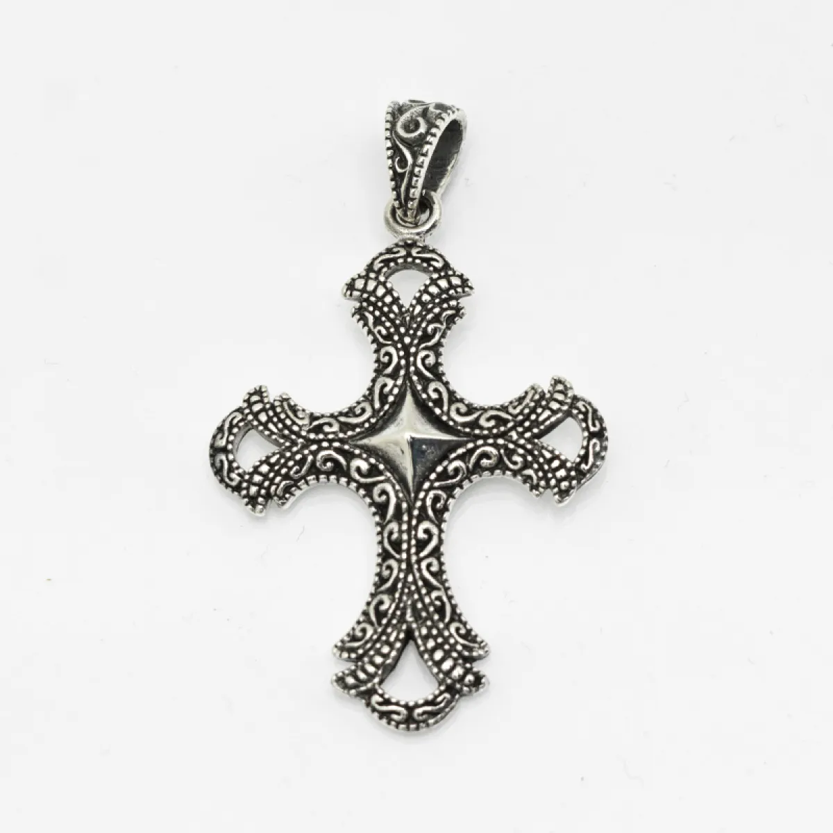 Pandantiv cruce broderie l Argint