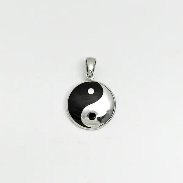 Pandantiv yin yang email Argint