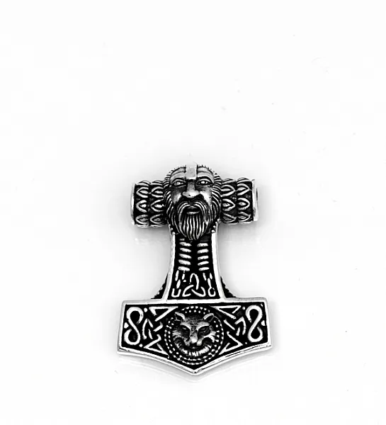 Pandantiv ciocanul lui Thor lup Argint