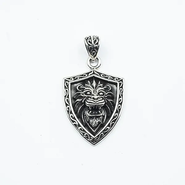 Pandantiv blazon cap de leu Argint