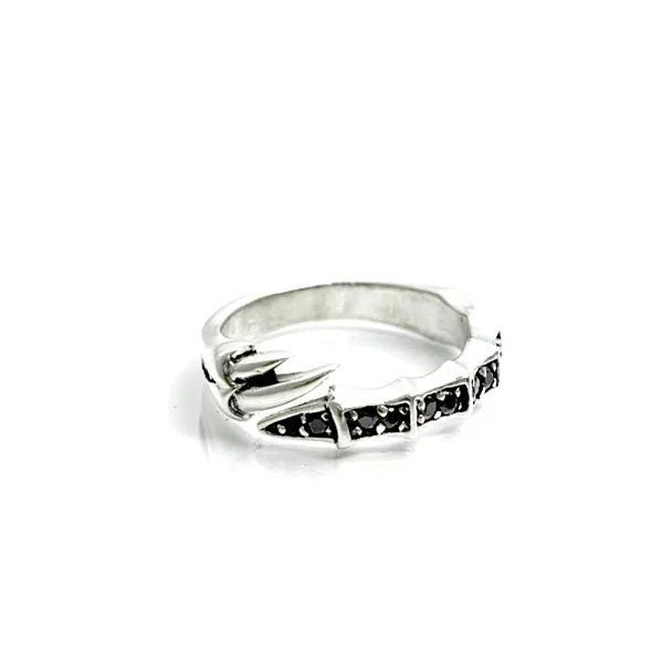 Inel gherute zirconii negre Argint