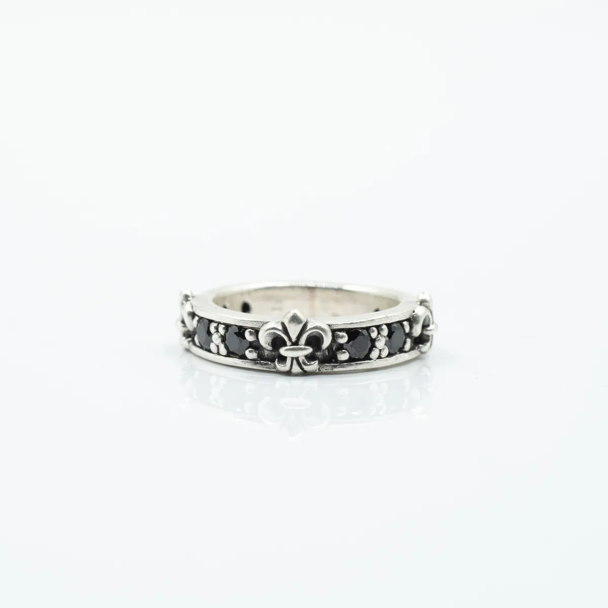 Verigheta Fleur de Lys cz.negru Argint