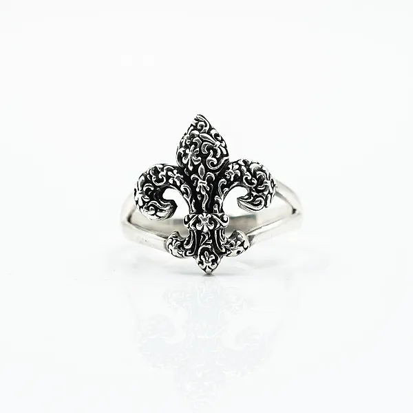 Inel Fleur de Lys broderie Argint