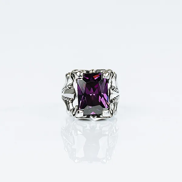 Inel gotic magic purple Argint
