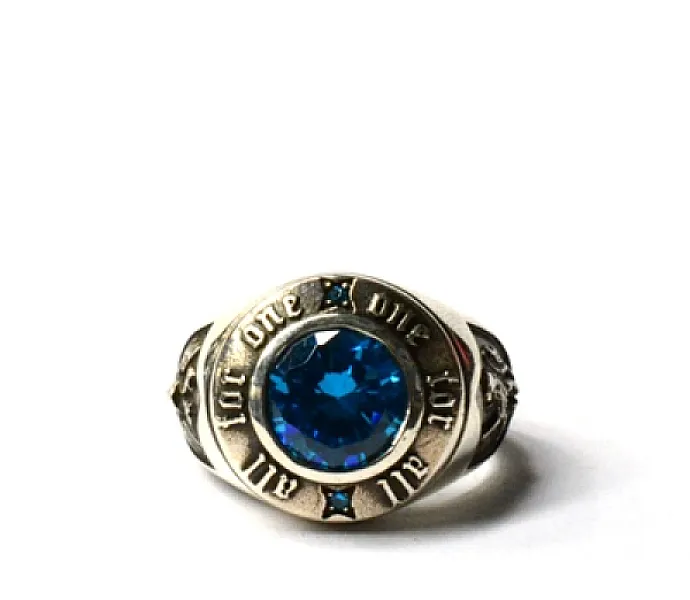 Inel muschetar blue Argint