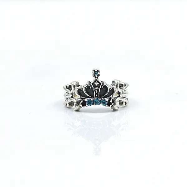 Inel model tiara c.z.bleu Argint