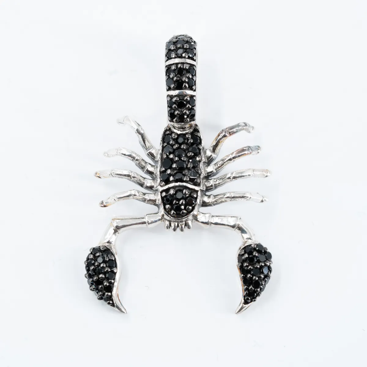 Pandantiv flexibil scorpion cz negru Argint