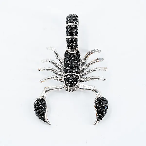 Pandantiv flexibil scorpion cz negru Argint