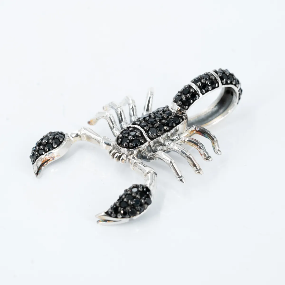 Pandantiv flexibil scorpion cz negru Argint