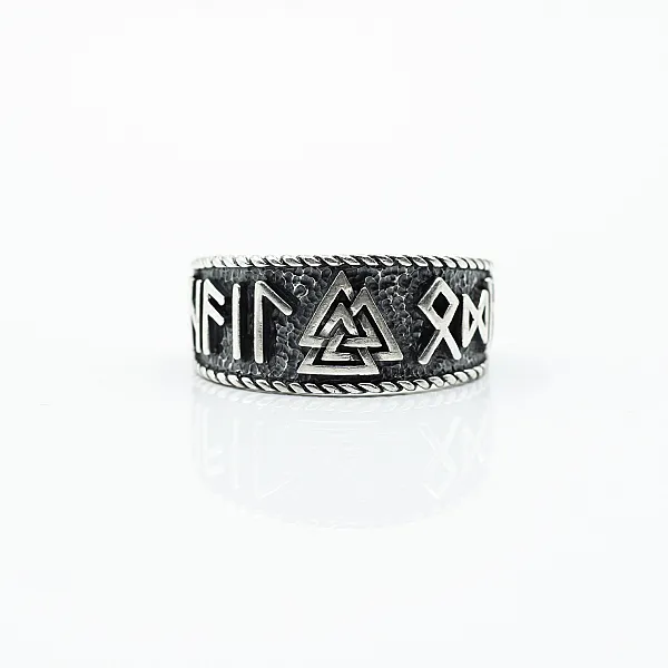 Inel viking valknut slim Argint