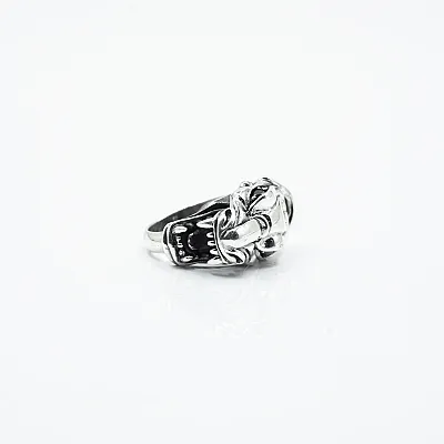 Inel cap pantera ochi rosii Argint - 1