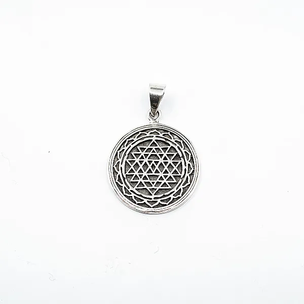 Pandantiv Sri Yantra rotund Argint