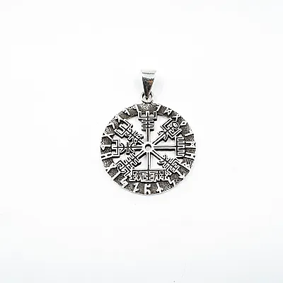 Pandantiv rotund Vegvisir m Argint - 1