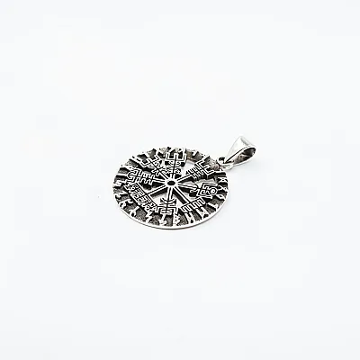 Pandantiv rotund Vegvisir m Argint - 2