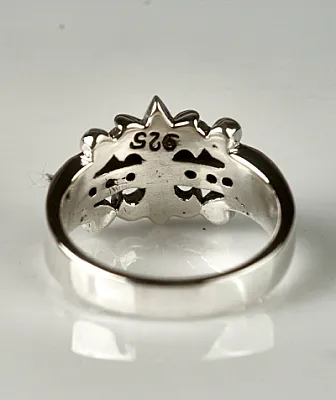 Inel gotic Fleur de Lys black mst Argint - 2
