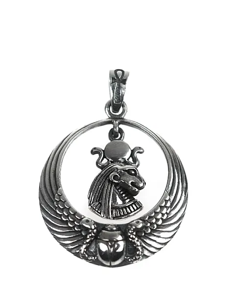 Pandantiv scarabeu inaripat Sekhmet Argint