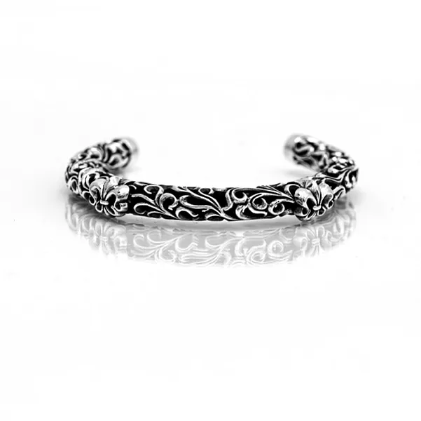 Bratara fixa broderie crin Argint