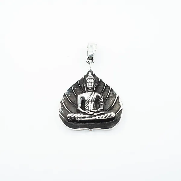 Pandantiv frunza de lotus Buddha Argint