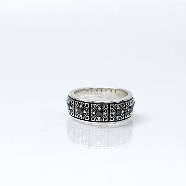Verigheta patrate c.z.negre Argint