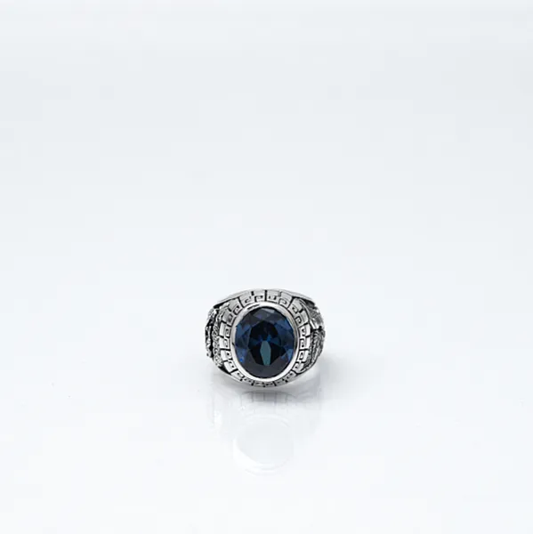 Inel gotic dragon vultur bleu Argint