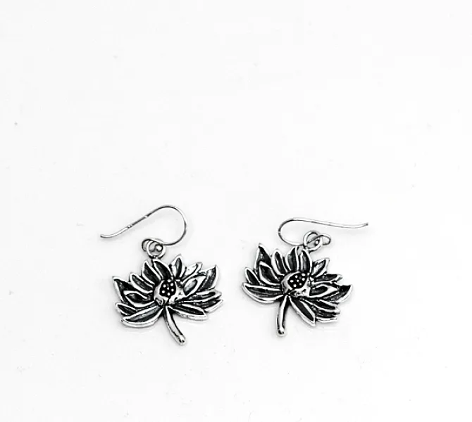 Cercei floare de lotus Argint
