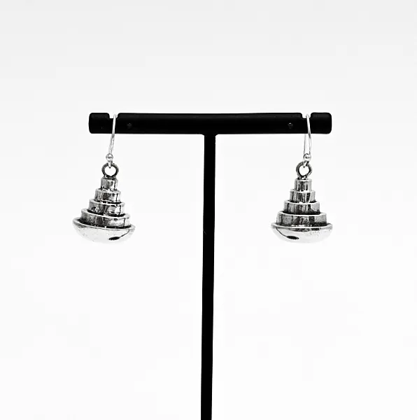 Cercei triunghiular tip pagoda Argint
