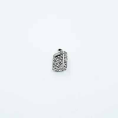 Pandantiv caseta cilindru plat broderie Argint - 2