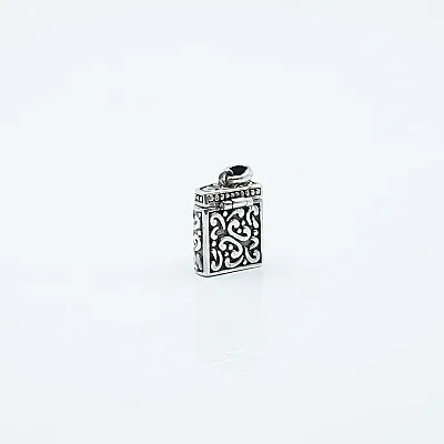Pandantiv caseta cilindru plat broderie Argint - 8