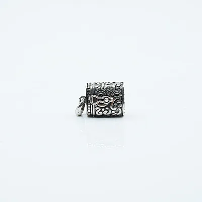 Pandantiv caseta cilindru plat broderie Argint - 6