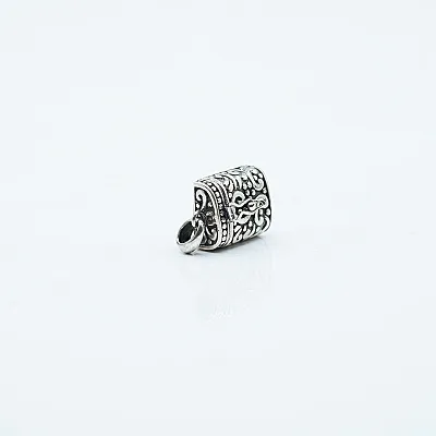 Pandantiv caseta cilindru plat broderie Argint - 5