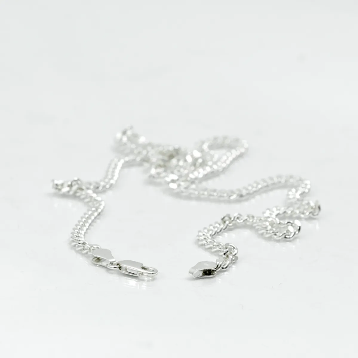 Lant cuban dreptunghiular 3mm Argint