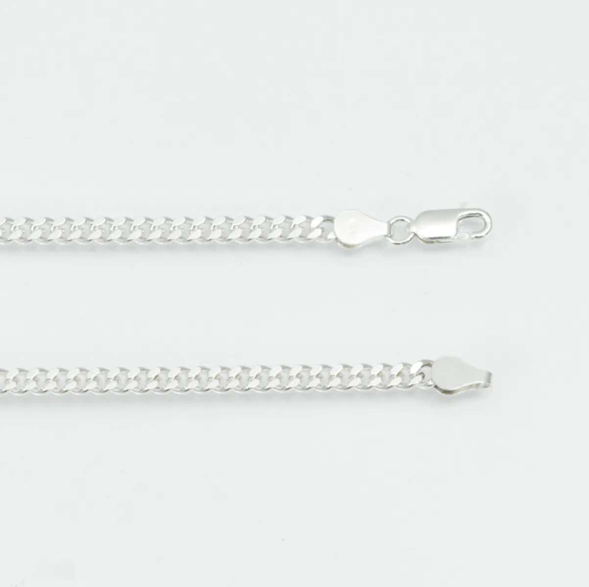 Lant cuban dreptunghiular 3mm Argint
