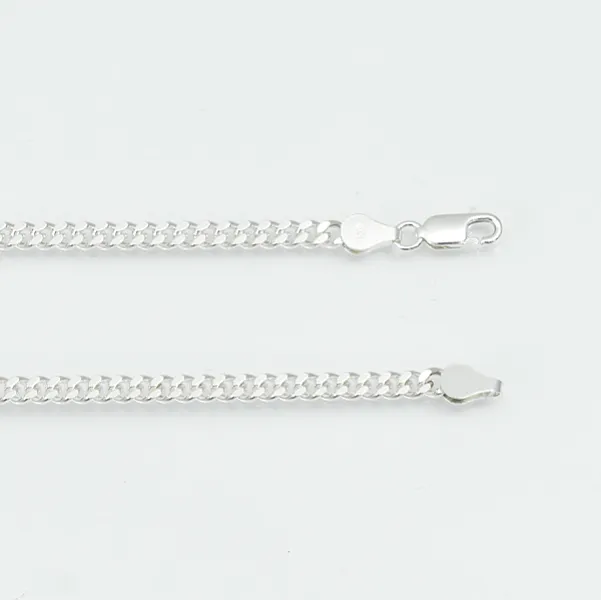 Lant cuban dreptunghiular 3mm Argint