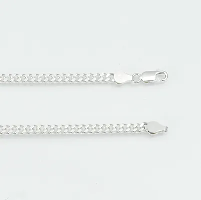 Lant cuban dreptunghiular 3mm Argint - 1