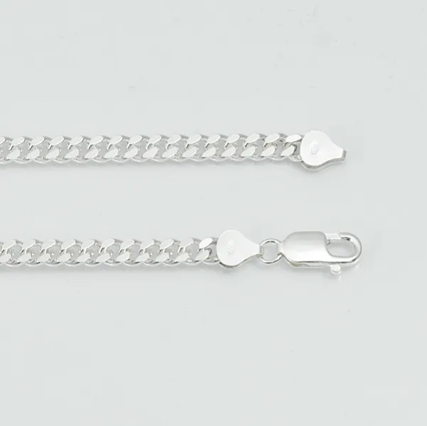 Lant cuban dreptunghiular 5mm Argint
