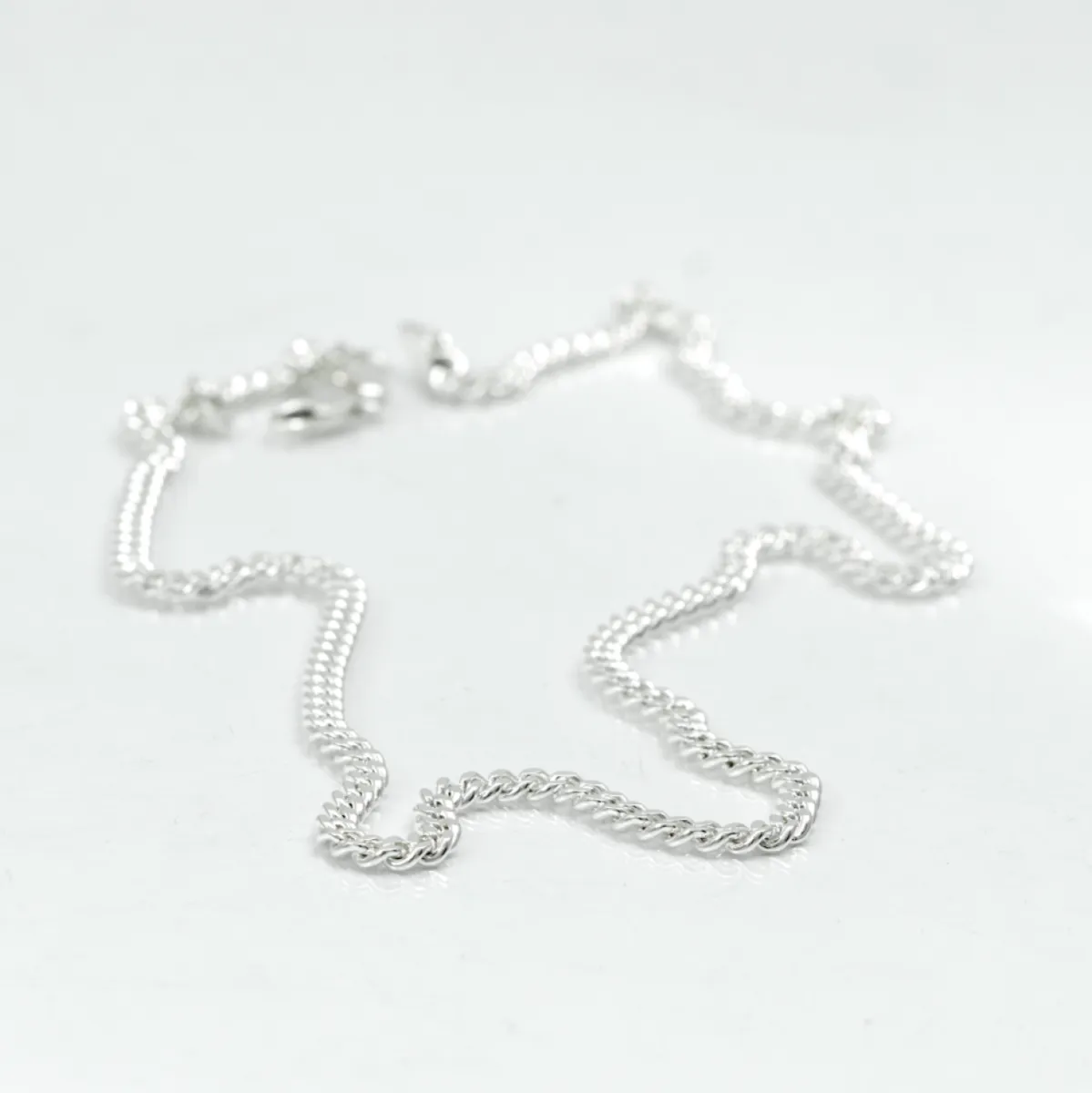 Lant cuban dreptunghiular 3mm Argint