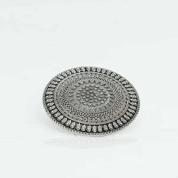 Inel rotund solar 7 cm India Argint