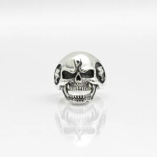Inel cap de mort cranii Argint