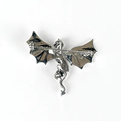 Brosa simpla dragon zburand s Argint - 6
