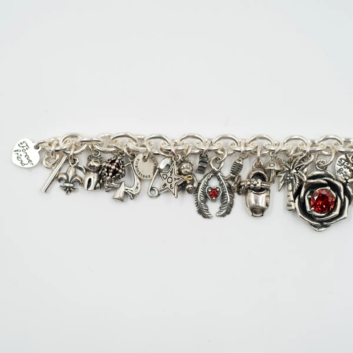 Bratara flexibila multi charms Argint