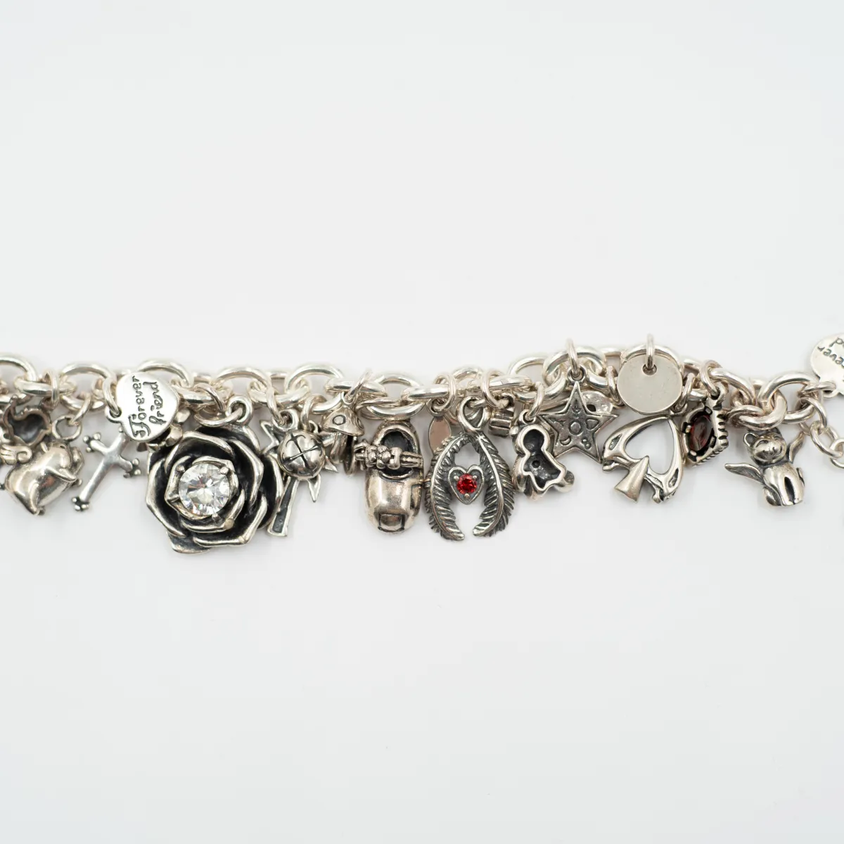 Bratara flexibila multi charms Argint