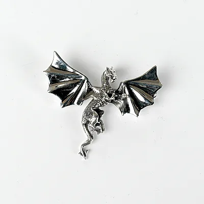 Brosa simpla dragon zburand s Argint - 1