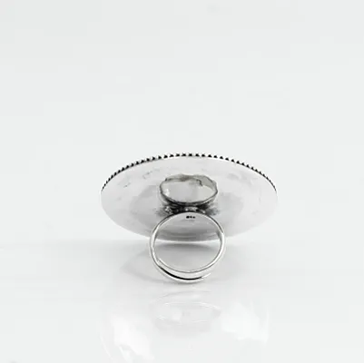Inel India rotund floare 5.5cm Argint - 4