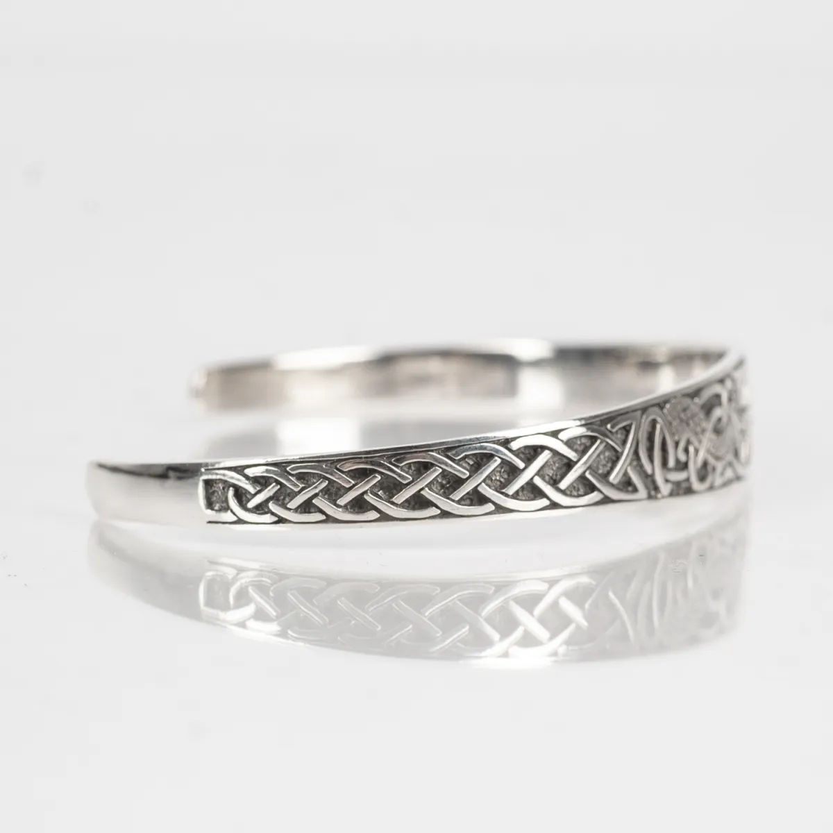 Bratara fixa triquetra doi dragoni Argint