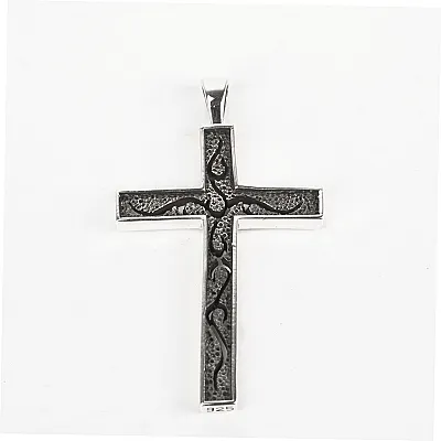 Pandantiv cruce gotica broderie Argint - 3